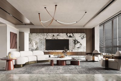 现代家居客厅3D模型下载